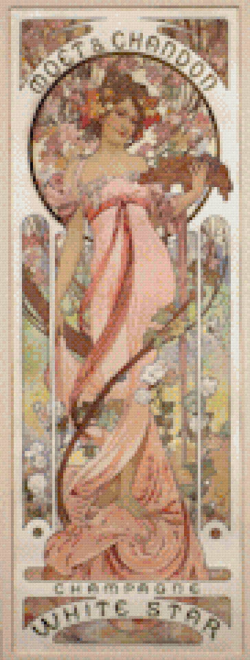 Moët et Chandon, Champagne White Star 1899 cross-stitch pattern by