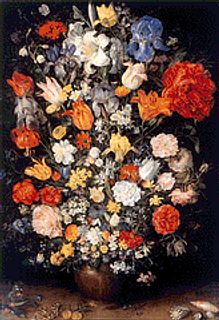 Flowers in a Wooden Vessel