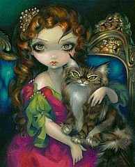 Princess With a Maine Coon Cat