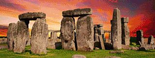Pink Sky Over Stonehenge
