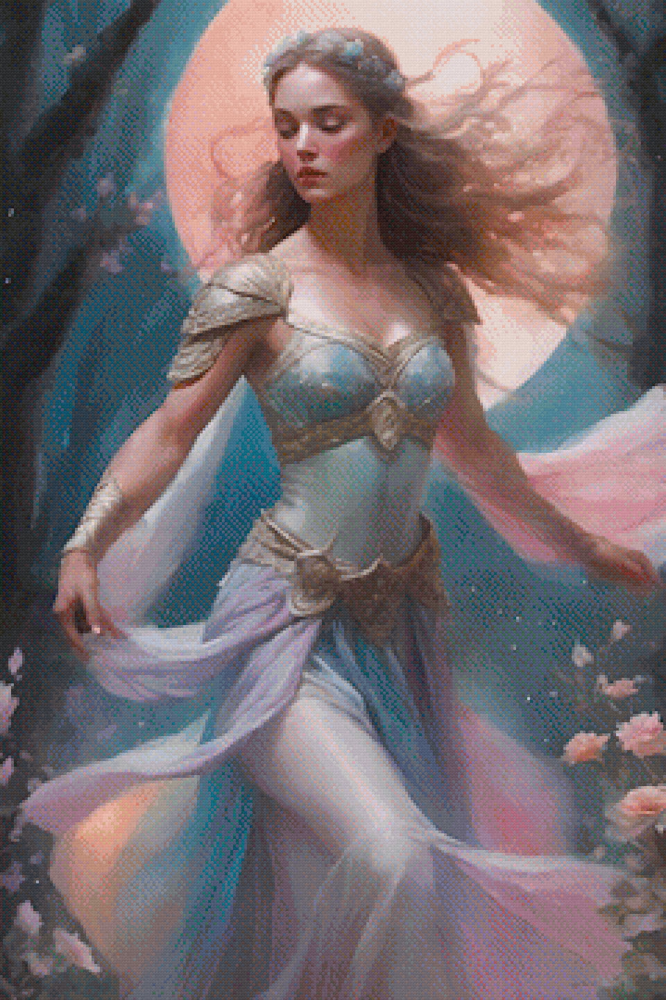 Dancing in the Moonlight cross-stitch pattern by Thread-Bare (XL